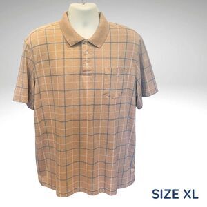 George Beige Checkered Polo Shirt – Size XL – Great Condition